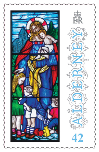 42p Stamp Anne French Stained Glass Windows